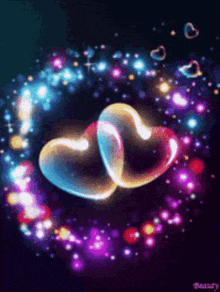 Gif animé coeur arc en ciel